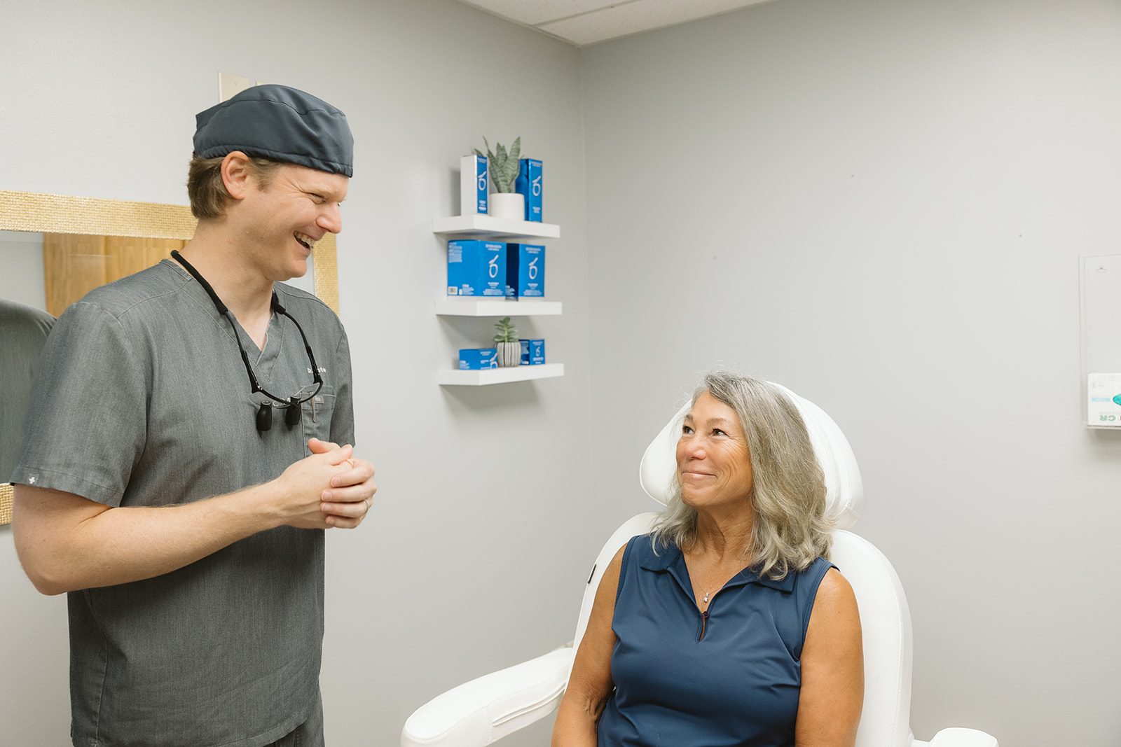 Dr. Poteet consulting with a client