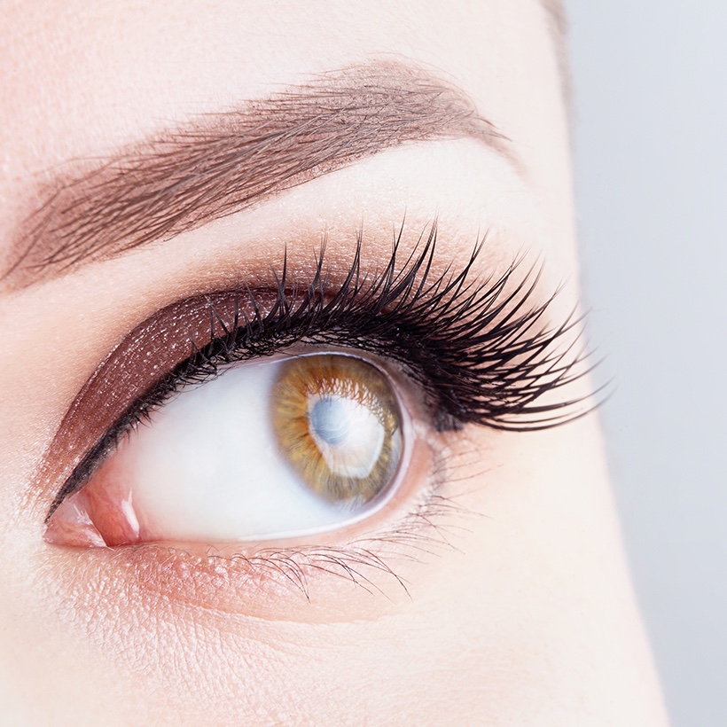 close up of eyelash